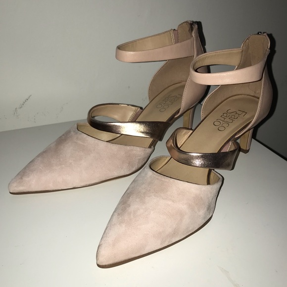 Franco Sarto Shoes - Franco Sarto Rose Gold & Pink Suede Heels
